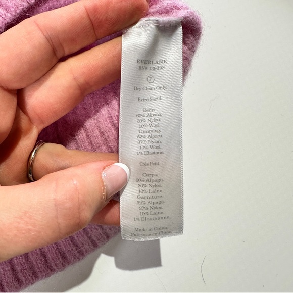 Everlane alpaca mock neck cozy ribbed sweater XS pink - Picture 6 of 11
